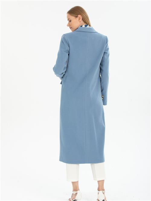 Women four-button coat wholesale Light Blue color