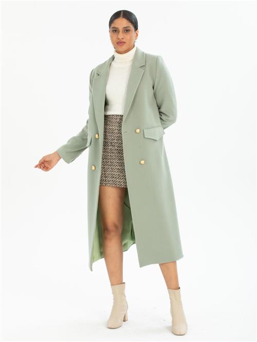 Women four-button coat wholesale Menthol color