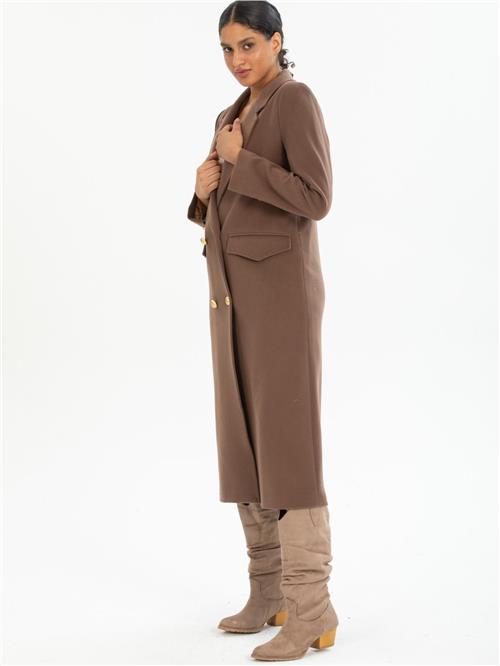Women four-button coat wholesale Mink color