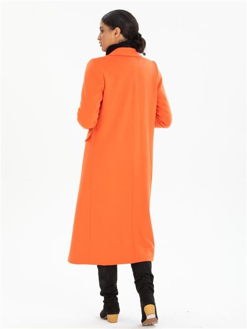 Women four-button coat wholesale Orange color
