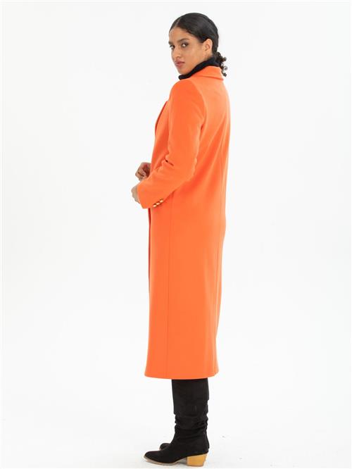 Women four-button coat wholesale Orange color