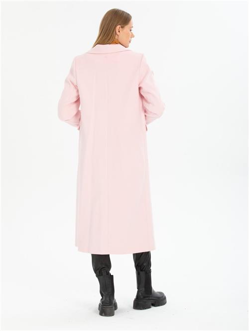 Women four-button coat wholesale Powder color