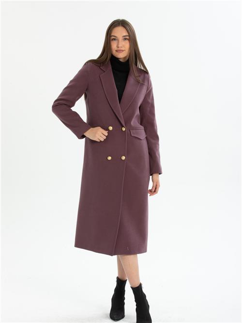Women four-button coat wholesale Purple color