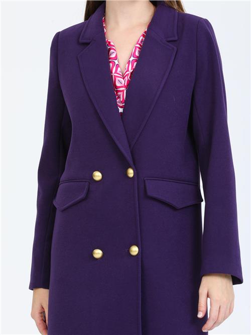 Women Four-Button Coat Wholesale Purple Color