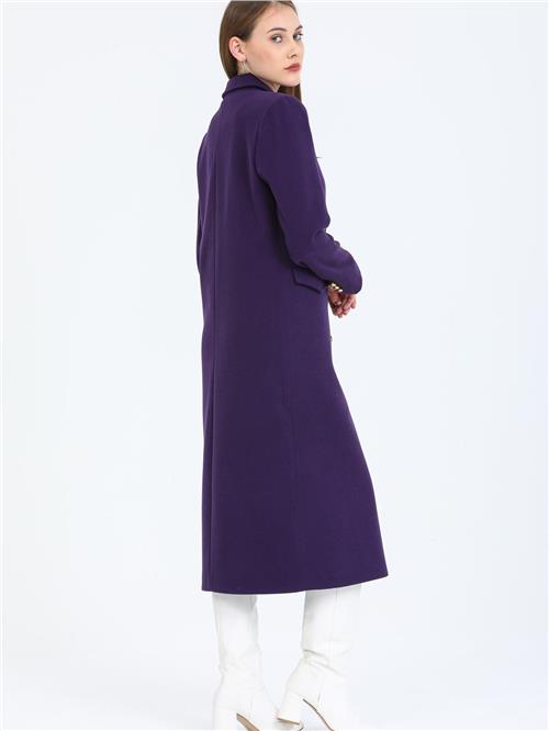 Women Four-Button Coat Wholesale Purple Color