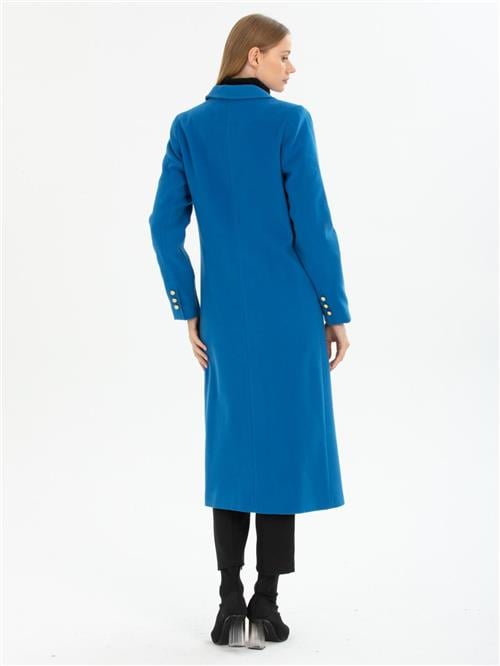 Women four-button coat wholesale Sax color