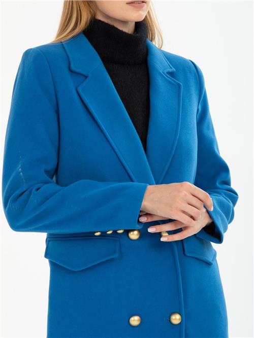 Women four-button coat wholesale Sax color