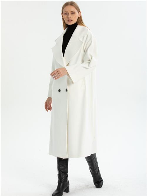 Women four-button coat wholesale White color