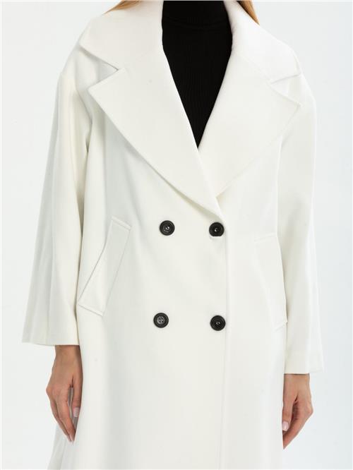 Women four-button coat wholesale White color