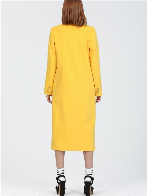 Women Four-Button Coat Wholesale Yellow Color