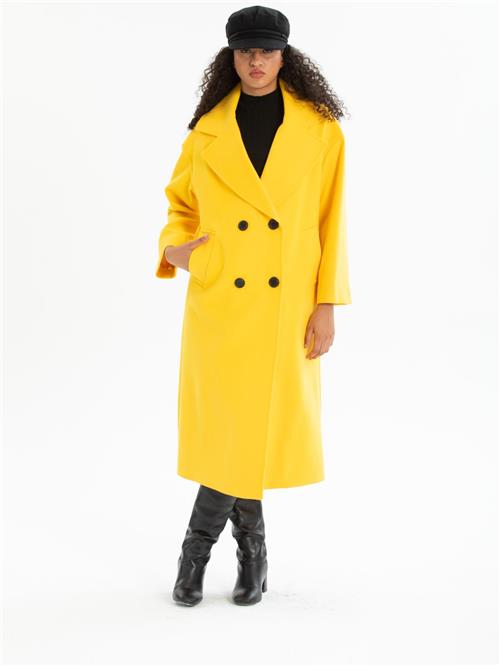 Women four-button coat wholesale Yellow color