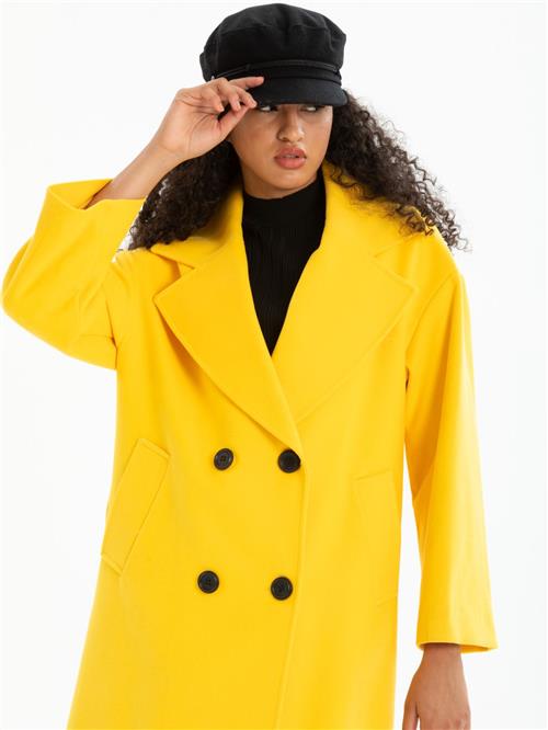 Women four-button coat wholesale Yellow color