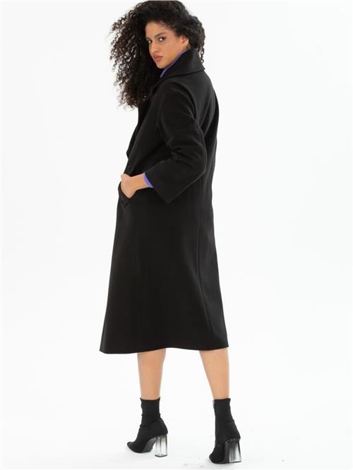 Women four-buttons coat wholesale Black color