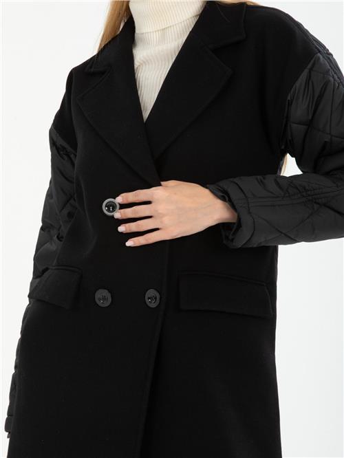 Women four-buttons coat wholesale Black color
