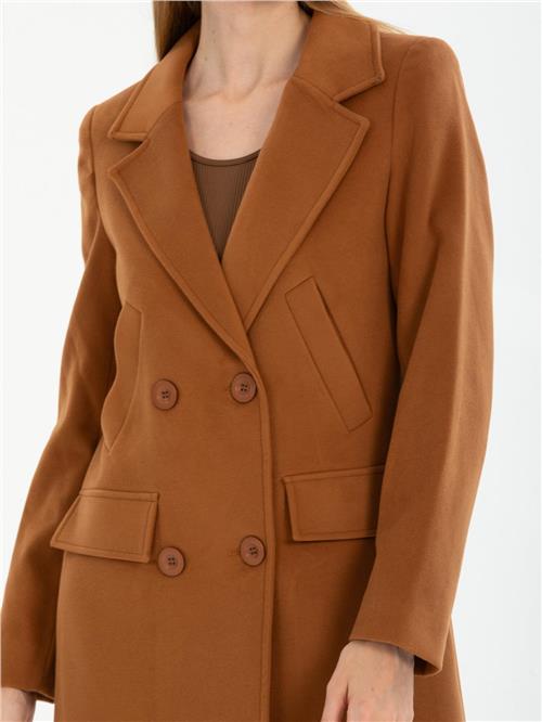 Women four-buttons coat wholesale Camel color