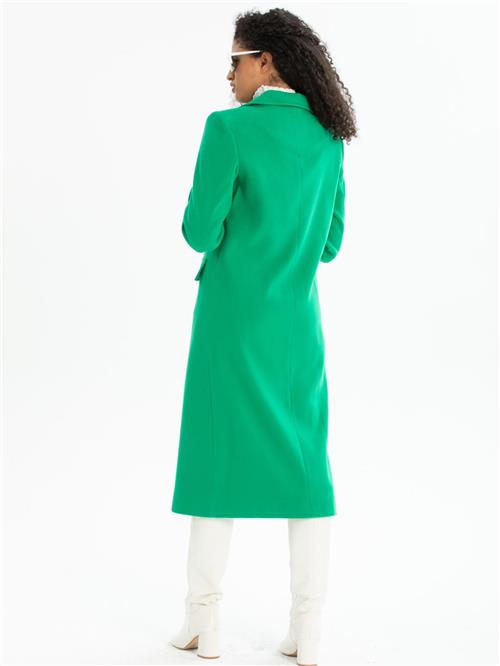 Women four-buttons coat wholesale Green color