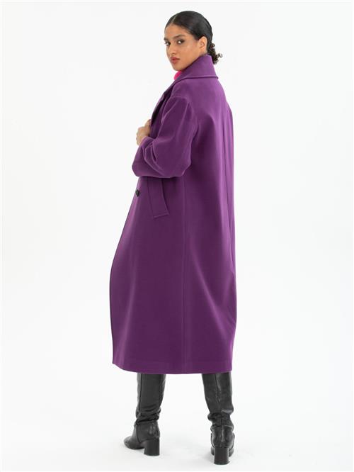 Women four-buttons coat wholesale Purple color