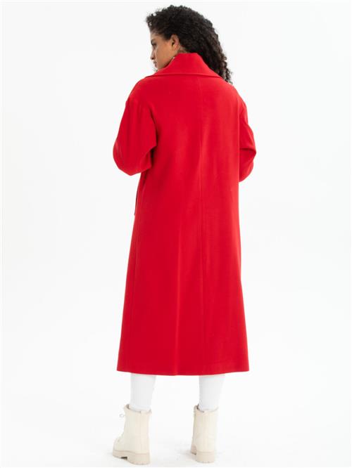 Women four-buttons coat wholesale Red color