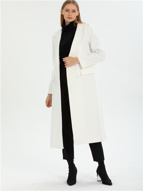 Women four-buttons coat wholesale White color