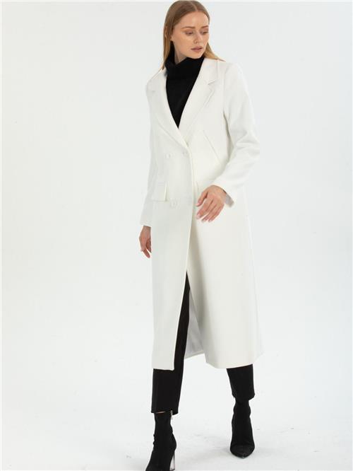 Women four-buttons coat wholesale White color