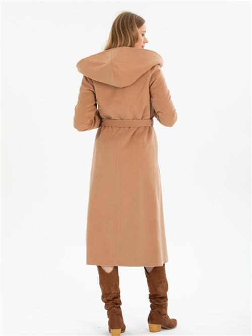 Women hooded coat wholesale Beige color