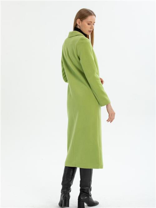 Women hooded coat with belt wholesale Pistachio color