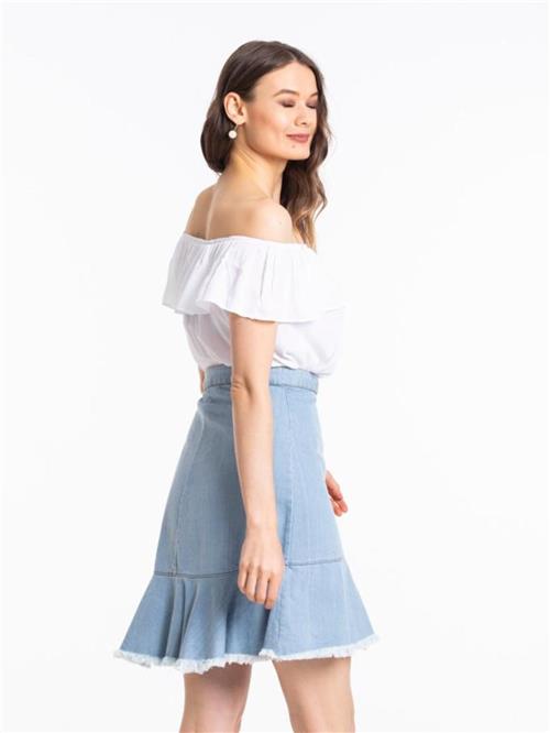 Women mini skirt wholesale Blue color