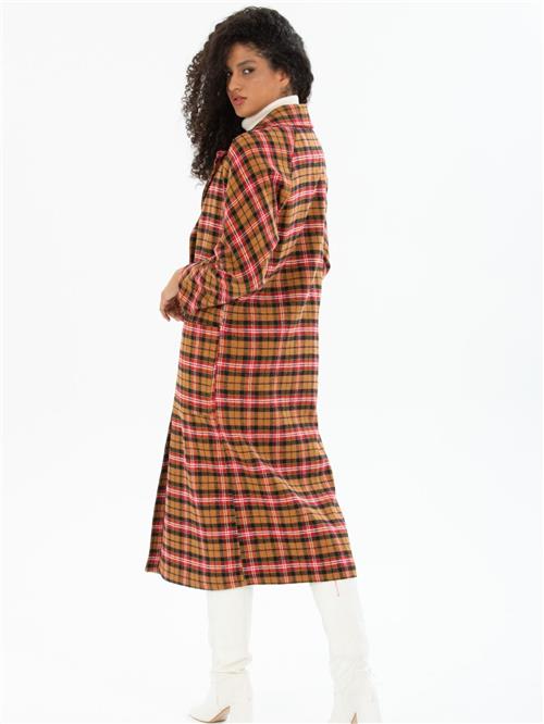 Women patterned coat wholesale Camel color