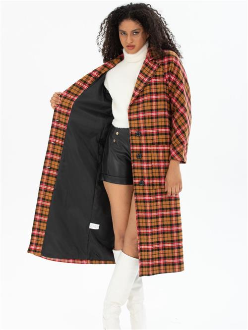 Women patterned coat wholesale Camel color