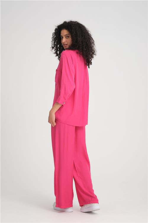 Women shirt and pants set wholesale Fuchsia color