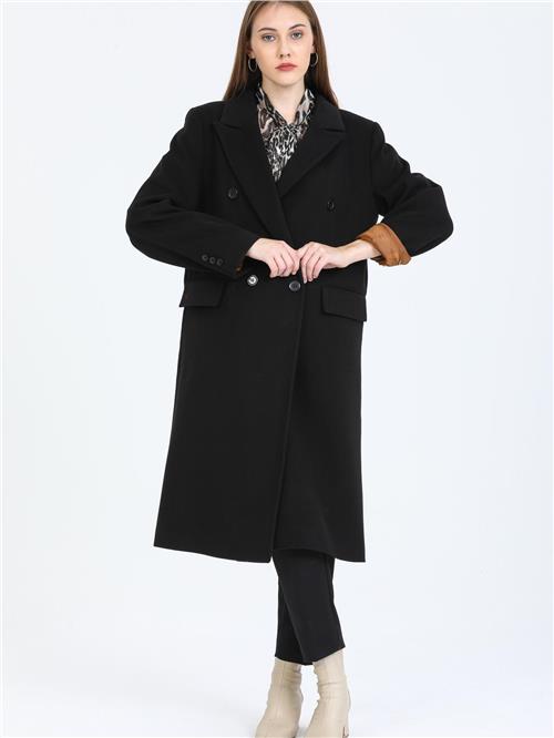Women Six-Button Coat Wholesale Black Color