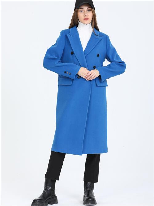 Women Six-Button Coat Wholesale Blue Color