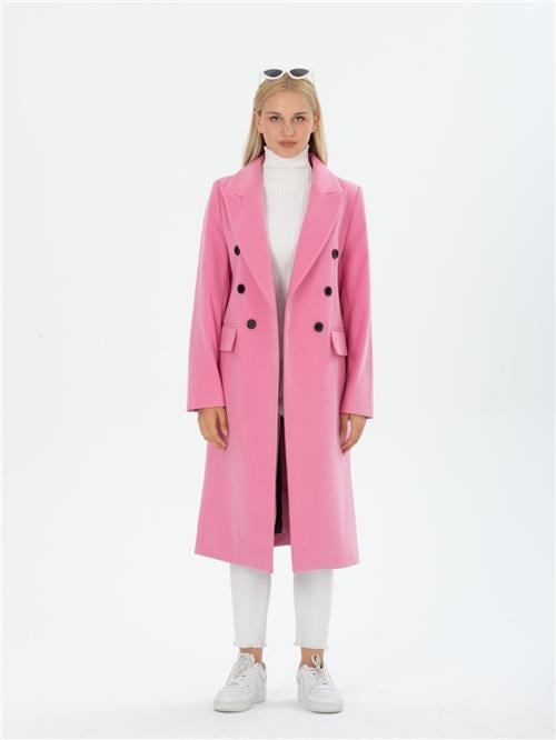 Women Six-Button Coat Wholesale French Pink Color