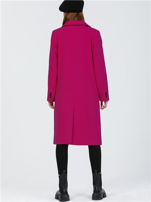 Women Six-Button Coat Wholesale Fuchsia Color