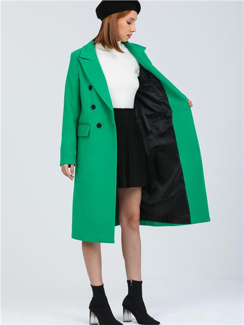 Women Six-Button Coat Wholesale Green Color