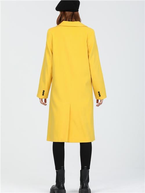 Women Six-Button Coat Wholesale Yellow Color