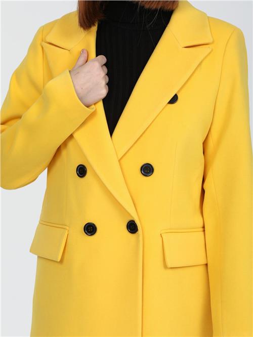 Women Six-Button Coat Wholesale Yellow Color