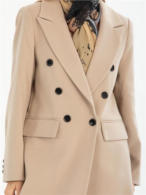 Women six-buttons coat wholesale Beige color