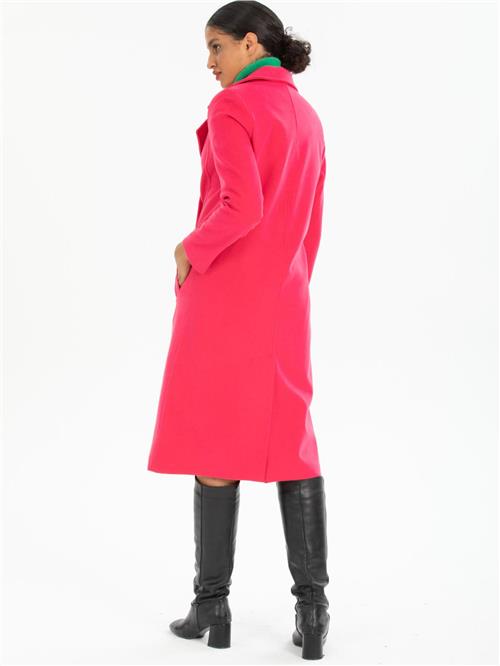Women six-buttons coat wholesale Fuchsia color