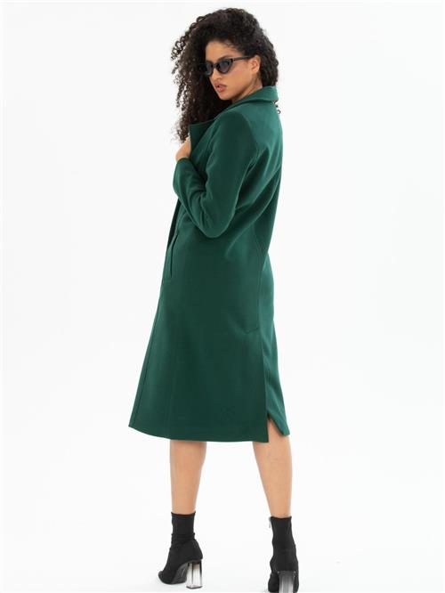 Women six-buttons coat wholesale Pine Green color