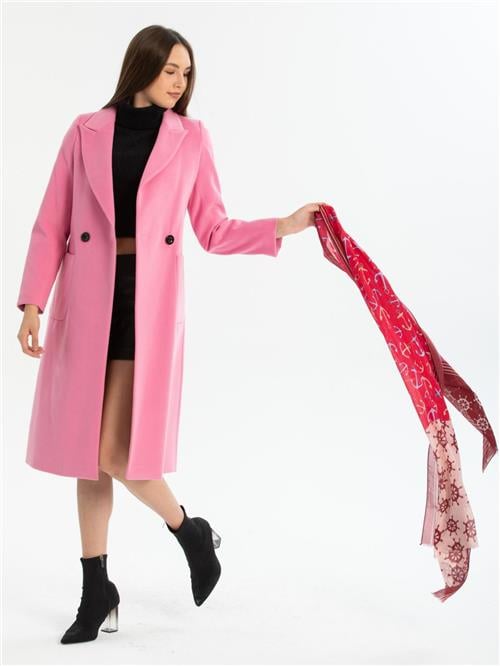 Women two-button coat wholesale Baby Pink color