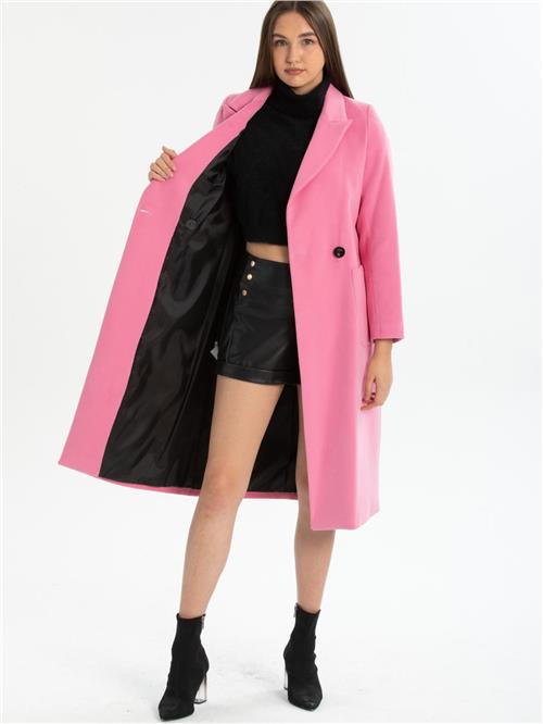 Women two-button coat wholesale Baby Pink color