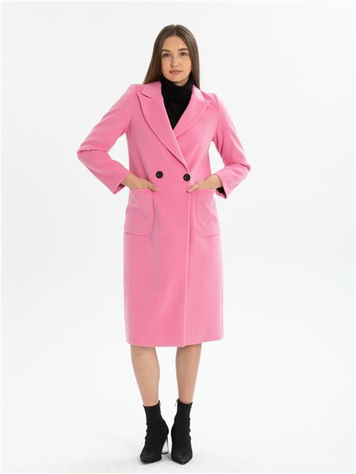 Women two-button coat wholesale Baby Pink color