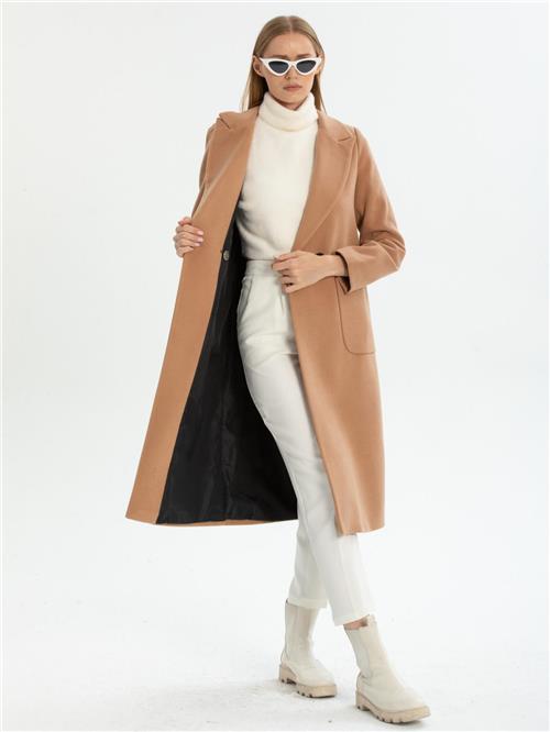 Women two-button coat wholesale Camel color