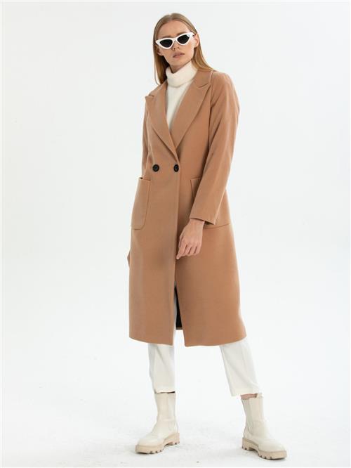 Women two-button coat wholesale Camel color