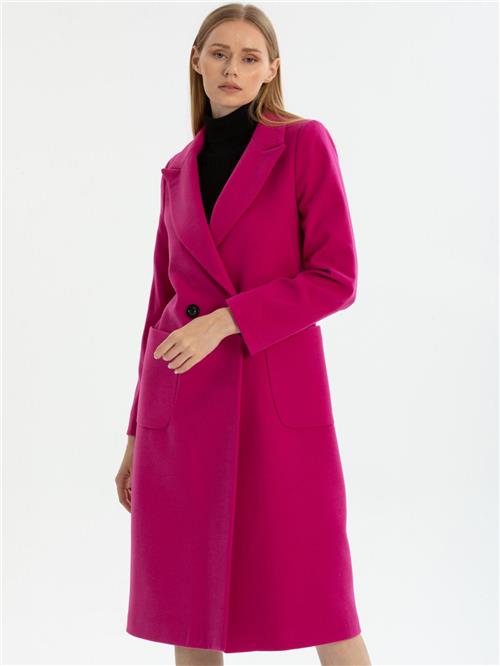Women two-button coat wholesale Fuchsia color