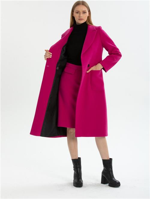 Women two-button coat wholesale Fuchsia color