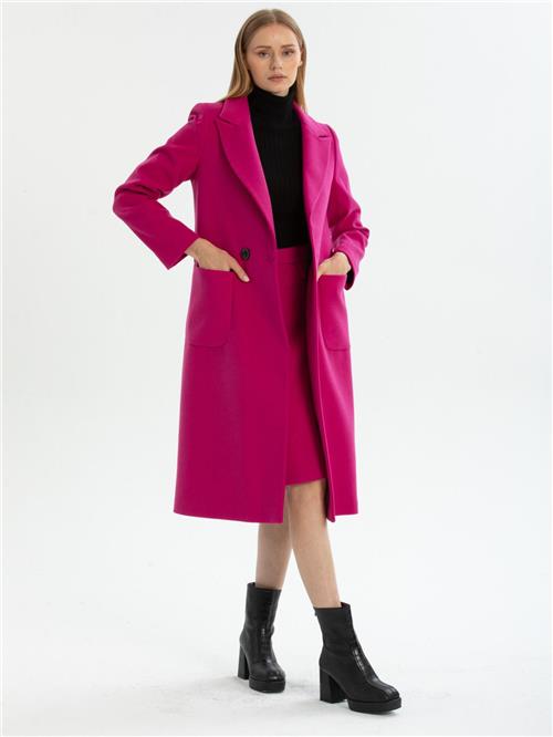 Women two-button coat wholesale Fuchsia color