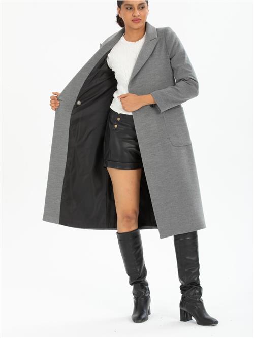 Women two-button coat wholesale Gray color