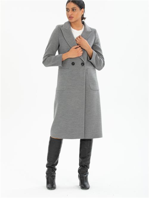 Women two-button coat wholesale Gray color